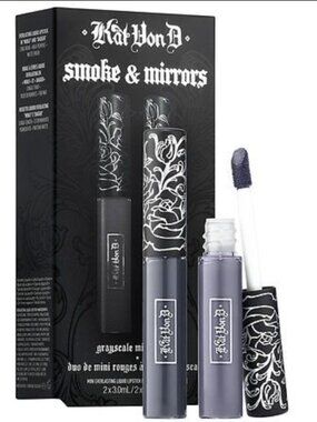 Kat Von D Mini Liquid Lipstick Duo — Smoke & Mirrors - Black and Gray Matte